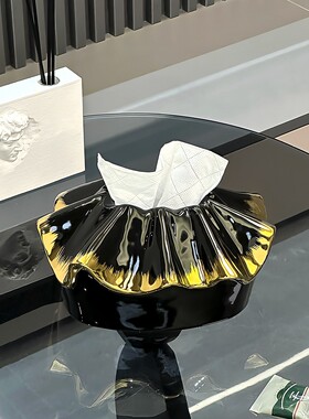 陶瓷可爱包包纸巾盒客厅高级感轻奢抽纸盒创意设计感高档茶几摆件