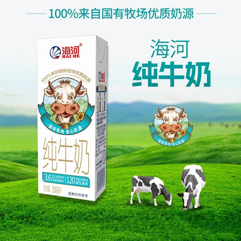 海河纯牛奶整箱装 200ml/盒 3.6g蛋白质 全脂牛奶,淘宝优惠券,粉丝福利购,淘宝优惠卷