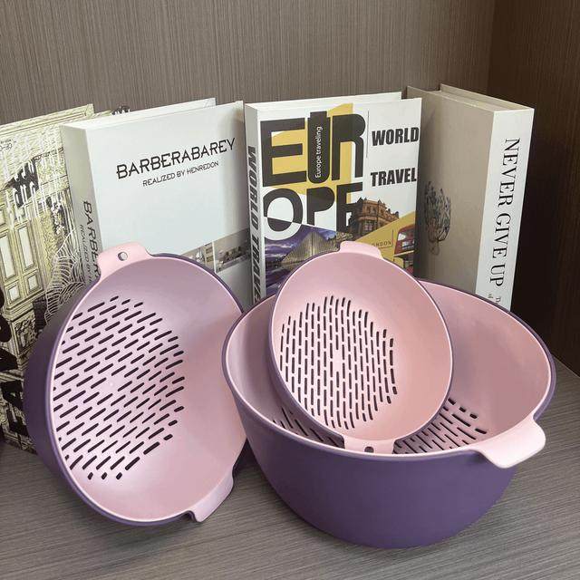 【6件套双层沥水篮】双层果蔬沥水篮生活厨房神器家用水果盘洗菜,淘宝优惠券,粉丝福利购,淘宝优惠卷