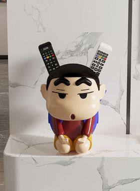 卡通创意蜡笔小新摆件茶几玄关桌面空调遥控器杂物收纳高档装饰品