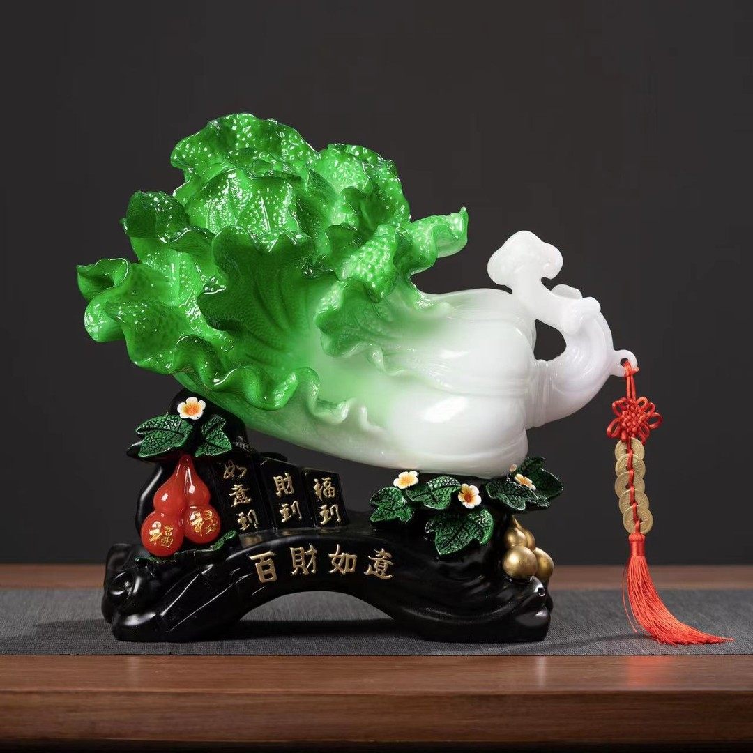 招财白菜摆件家居玄关客厅酒柜装饰品办公室乔迁摆设店铺开业礼品,淘宝优惠券,粉丝福利购,淘宝优惠卷