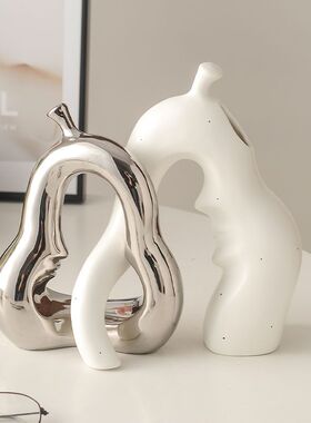 北欧抽象艺术装饰陶瓷创意花瓶客厅摆件轻奢家居饰品花装饰品摆设