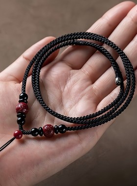 非金属布艺吊坠 爆品编织吊坠绳项链绳调节坠玉佩挂件绳红绳