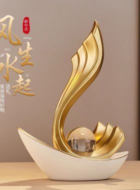 一帆风顺帆船摆件轻奢高档客厅装饰品电视柜酒柜办公室艺术高级感