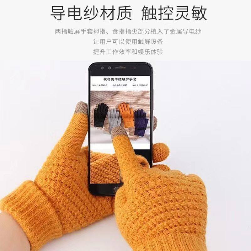 触屏手套女冬季可爱学生骑行保暖防寒韩版加厚冬天菠萝纹暖手套,淘宝优惠券,粉丝福利购,淘宝优惠卷