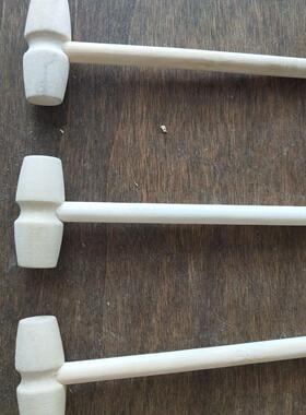 中式小锤子儿童木质防摔小木槌桦木原木创意diy手工木锤抓阄玩具