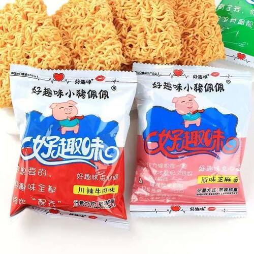好趣味小猪佩佩点心面干脆面蜜汁猪排味干吃方便面休闲膨化零食品 - 图2
