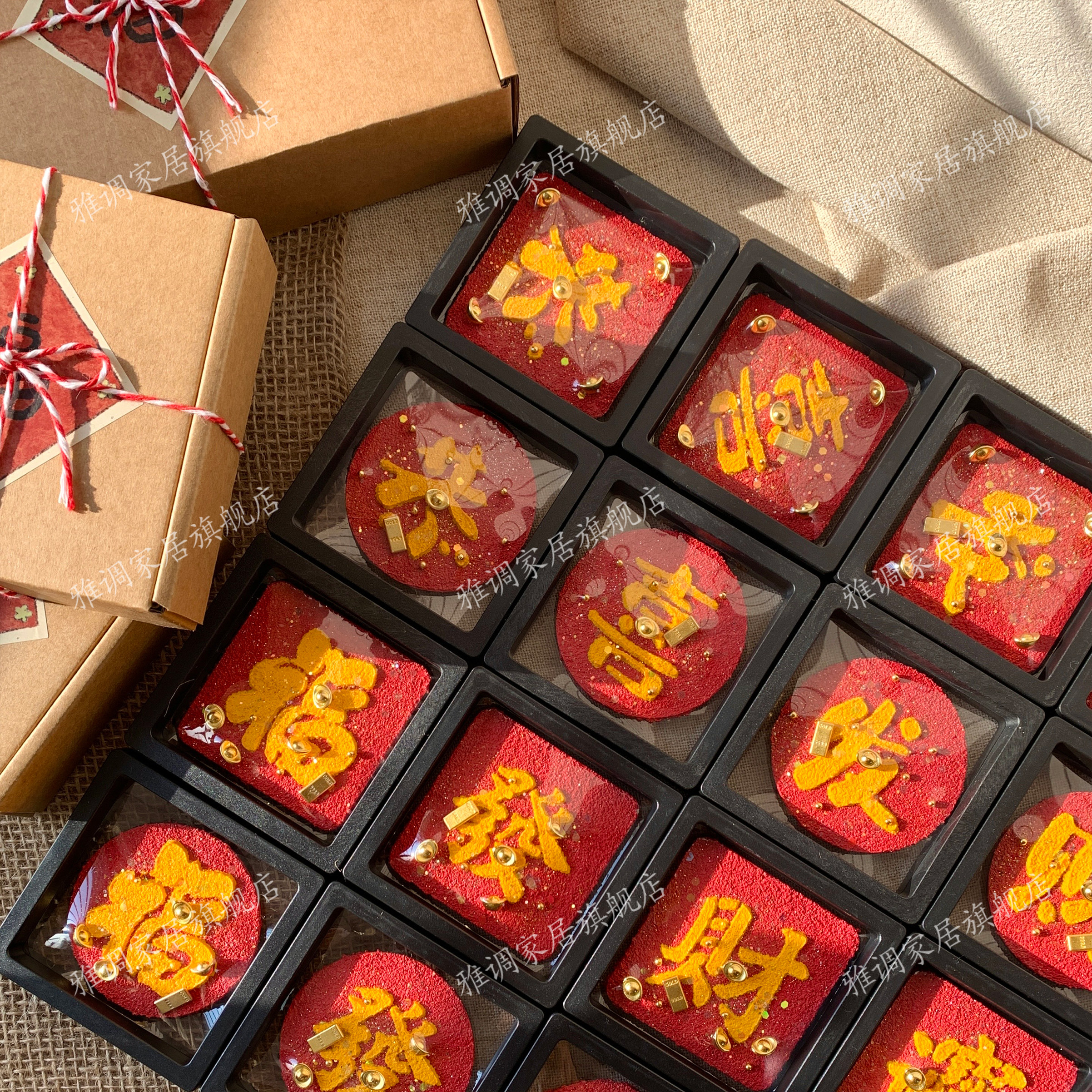 新年肌理画冰箱贴高颜值纯手工制作精美包装文创小礼物氛围感装饰,淘宝优惠券,粉丝福利购,淘宝优惠卷