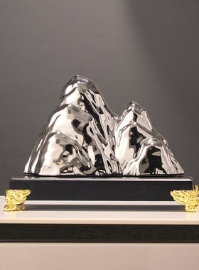 金山银山办公室办公桌面摆件 大号高档玻璃柜酒柜装饰摆放摆件