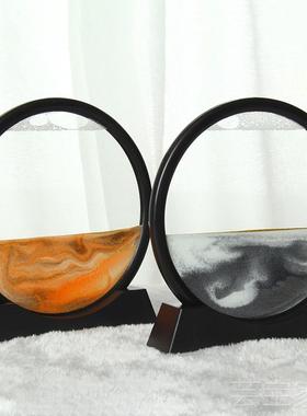 塑料底座沙漏画桌面摆件节日礼物创意流沙纪念品几何摆放送礼简约