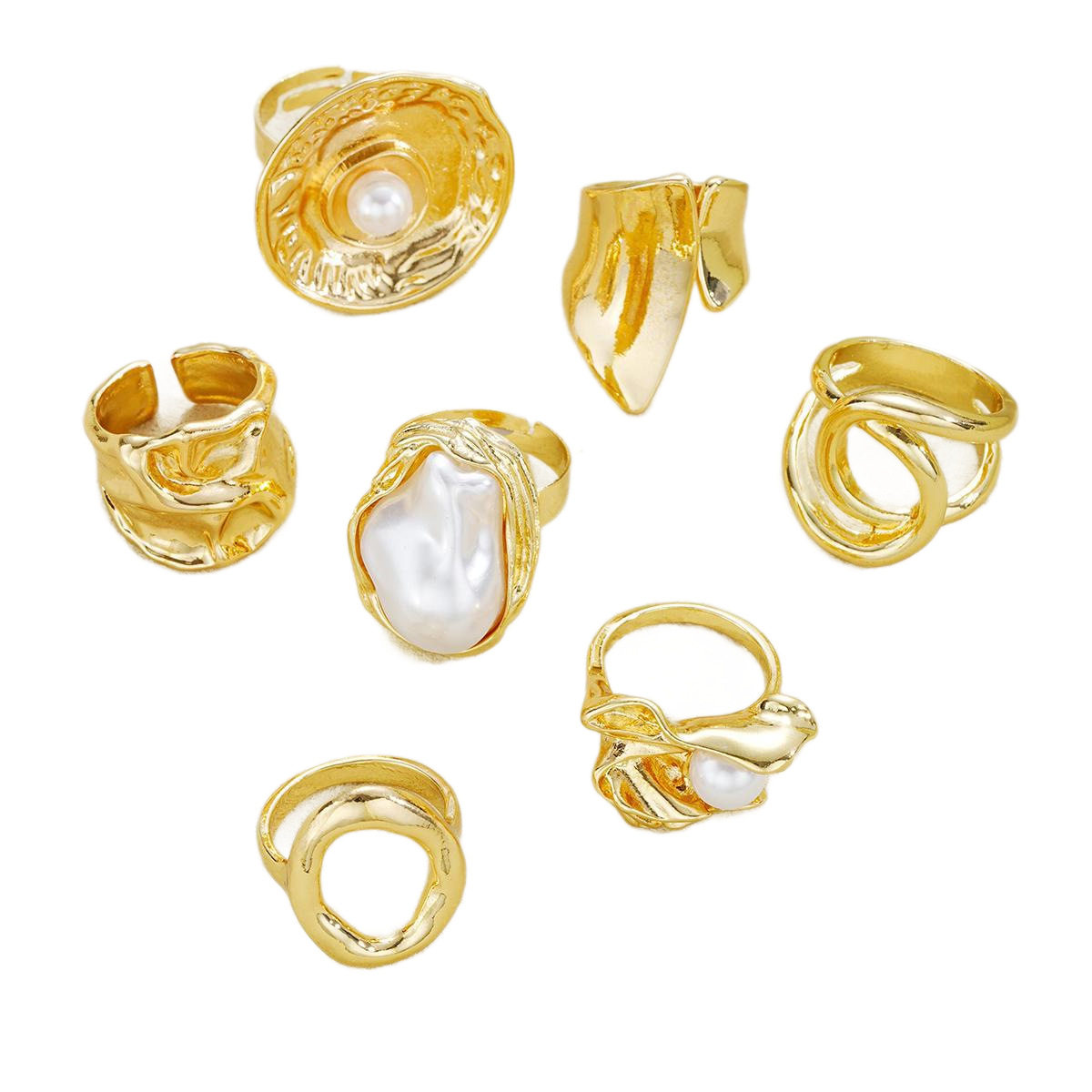 Fanmuti Pearl Open Adjustment Ring for Women