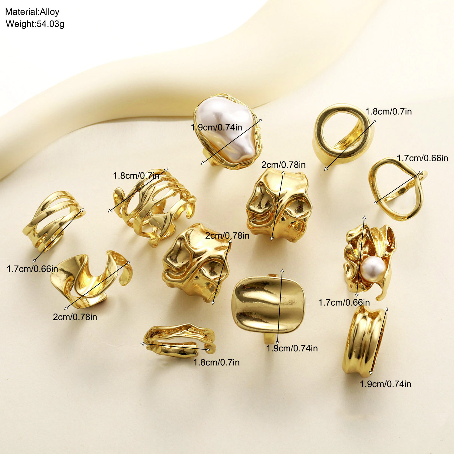 Fanmuti Pearl Open Adjustment Ring for Women