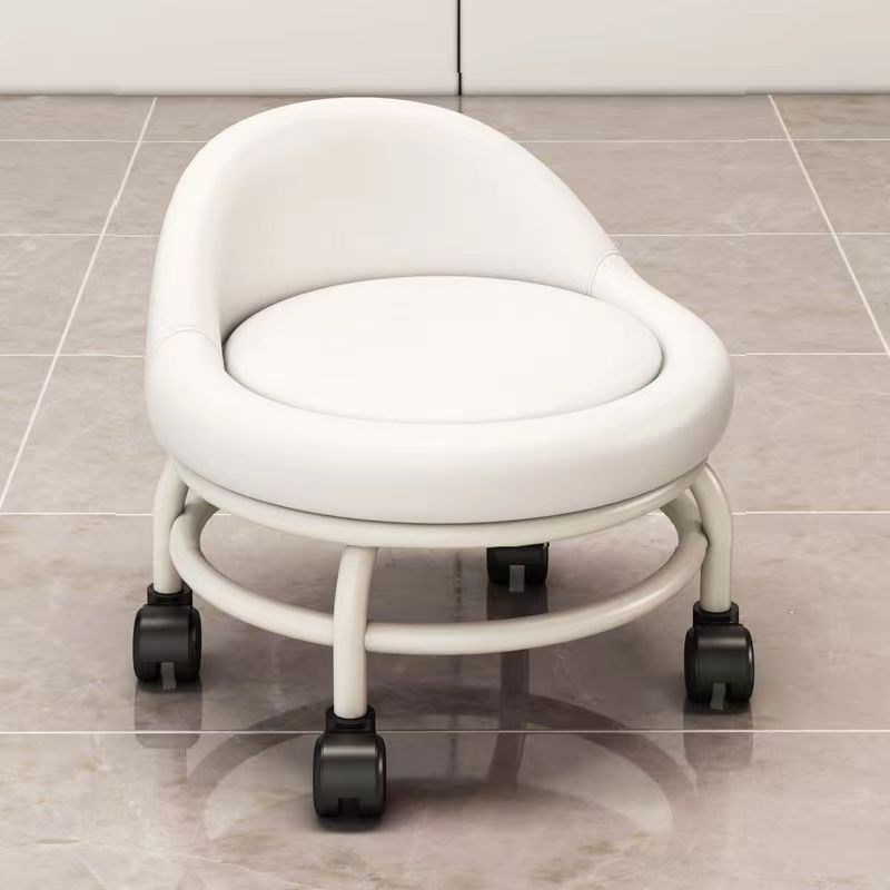 小凳子家用靠背网红小矮凳带娃神器凳客厅坐凳万向轮圆凳滑轮矮凳 - 图1