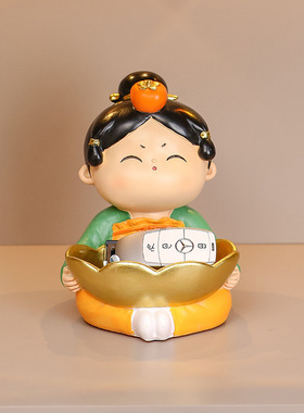 古风唐仕女入户玄关进门口鞋柜放钥匙收纳摆件客厅创意家居装饰品