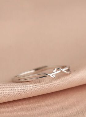 小众设计几何线简约百搭条戒指