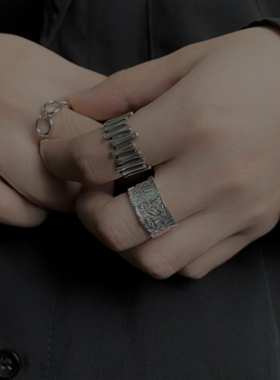 锡纸皱纹肌理戒指不规则个性百搭