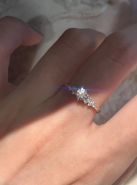 「柏林情书」超闪细款戒指女小众