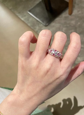 「春暖花开」红色锆石满天星戒指