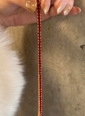 「小红绳」红色锆石满钻手链