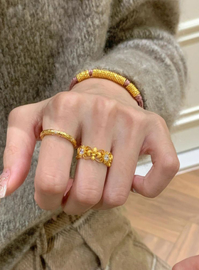 鸢尾花灵蛇Vintage中古戒指女