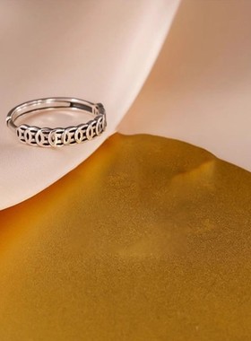 平安聚财钱币招财转运复古戒指女