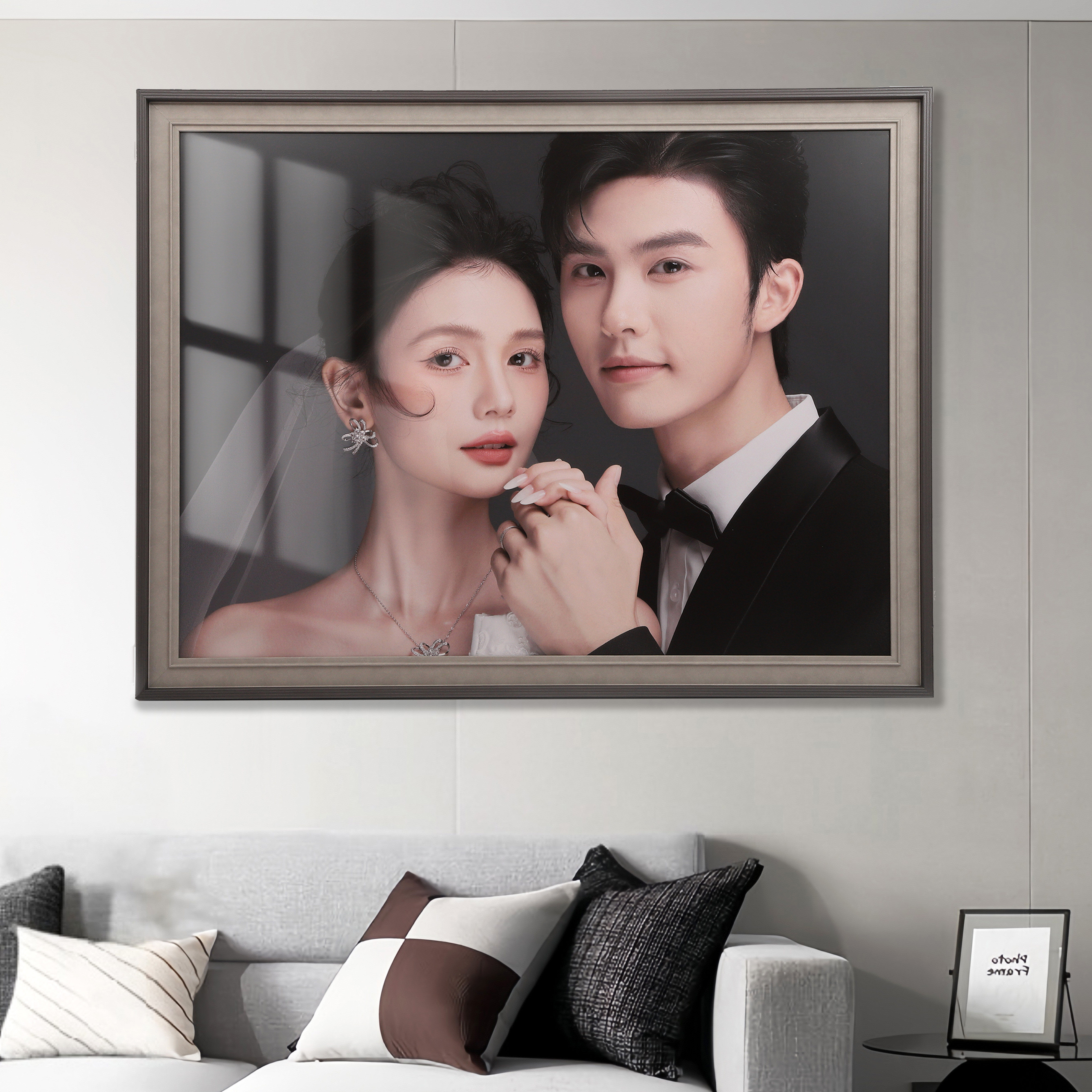 高质量定制婚纱照相框放大挂墙洗照片加全家福相片大尺寸床头画框,淘宝优惠券,粉丝福利购,淘宝优惠卷