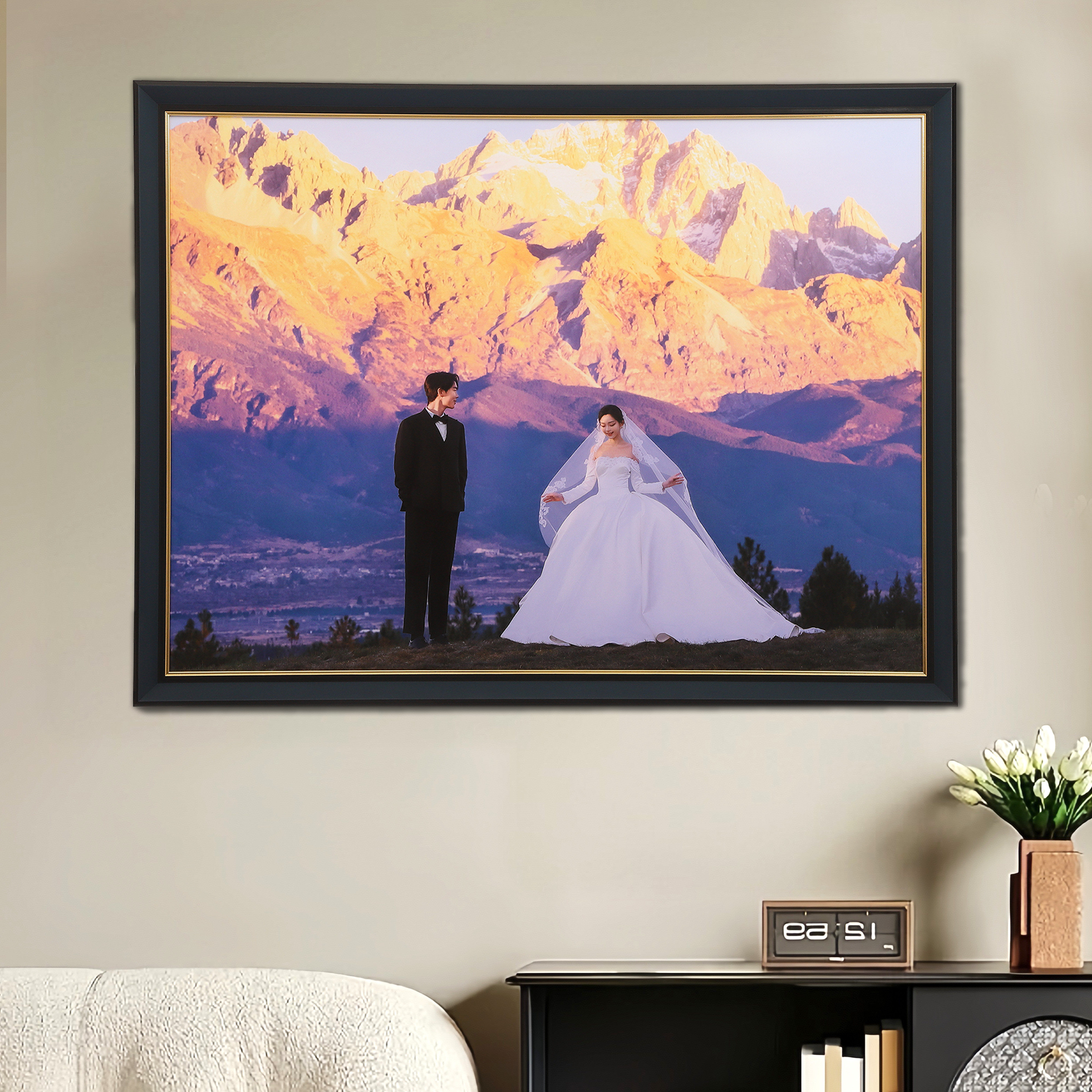 高质量定制婚纱照相框放大挂墙洗照片加全家福相片大尺寸床头画框,淘宝优惠券,粉丝福利购,淘宝优惠卷