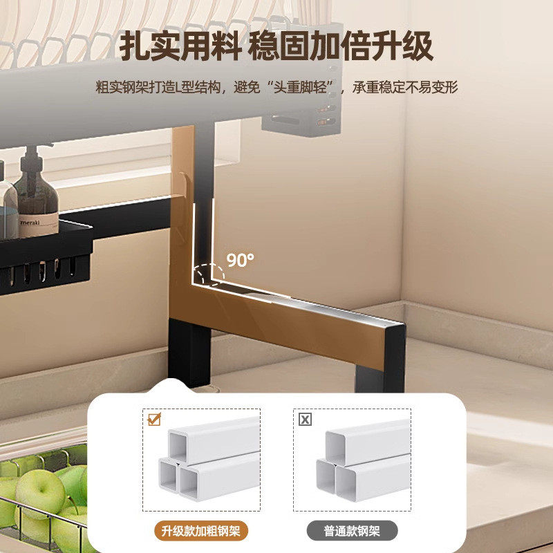 厨房碗碟沥水架家用台面多功能碗柜放碗置物架筷子盒碗盘收纳,淘宝优惠券,粉丝福利购,淘宝优惠卷