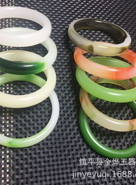 仿玉手镯 玻璃手镯 地摊模式 仿玉工艺品 彩色手镯厂价