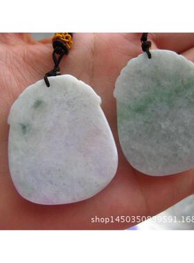 天然翡翠玉佩a货玉麒麟吊坠玉牌 正品长寿项坠飘花挂件男女款