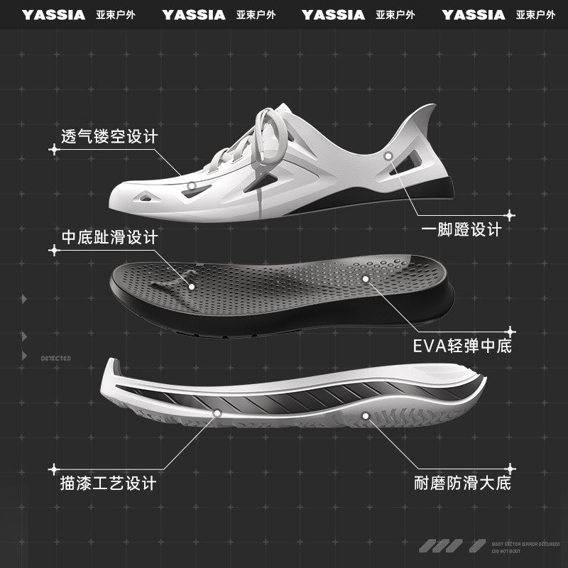 亚束洞洞鞋男士夏季2025新款防滑踩屎感外穿运动凉鞋沙滩海边凉鞋,淘宝优惠券,粉丝福利购,淘宝优惠卷
