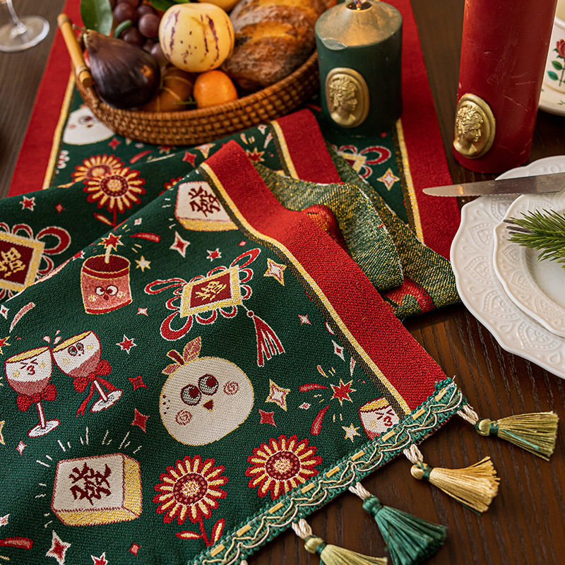 Chinese Retro Table Flag Sideboard Flag Home Fabric Tablecloth Long Tea Table Beautification Decorative Cloth Cover Wholesale