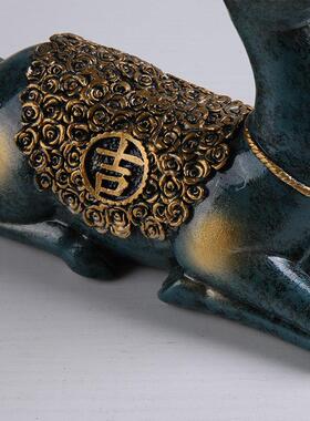 创意欧式招财梅花鹿麋鹿摆件客厅玄关桌面酒柜装饰摆件家居饰品