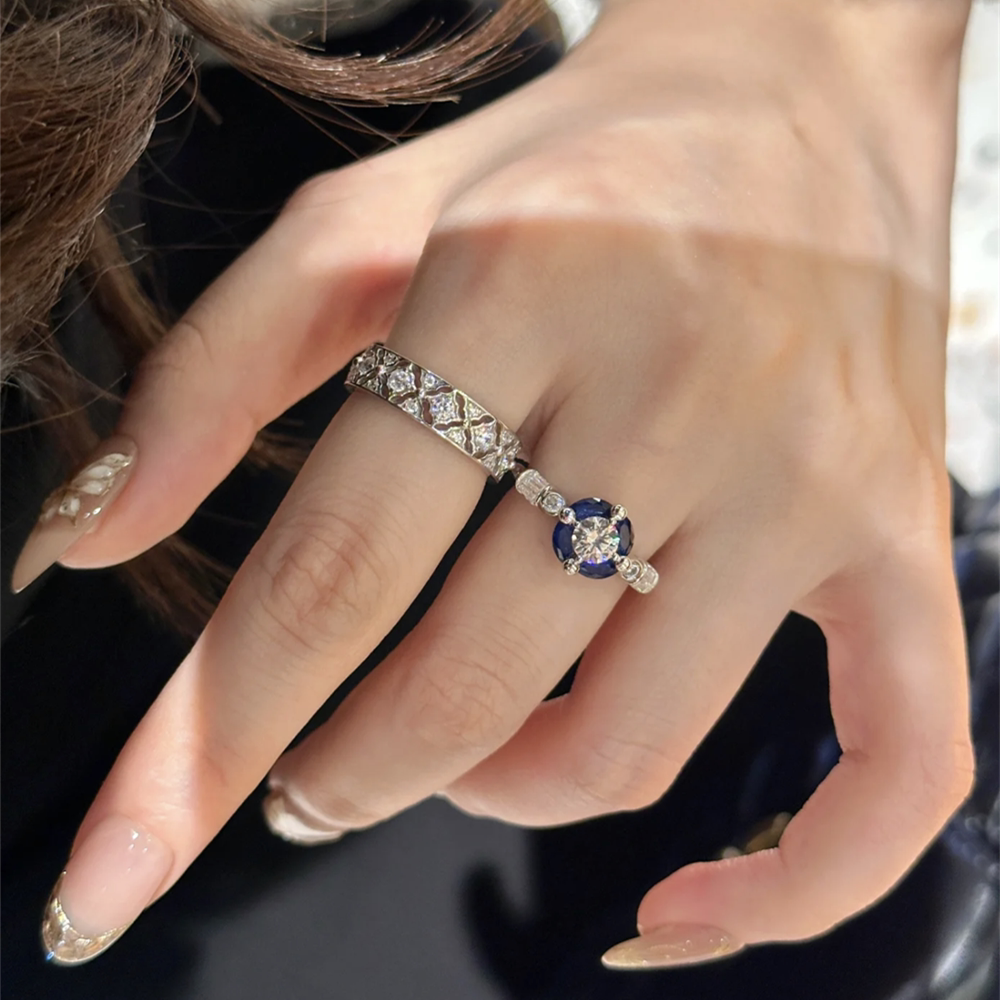 Modern Sacred Jewelry S925 Sterling Silver Diamond Lace Ring