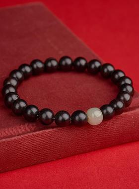 五台山小叶紫檀手串本命年和田玉正品手链转运珠国风礼物男女款