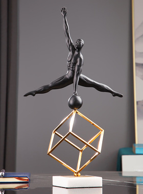 定制高档轻奢艺术树脂摆件高级感欧式体操办公室金属装饰工艺品厂