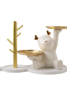 可爱奶龙钥匙收纳玄关摆件客厅轻奢桌面装饰品吉祥物乔迁新居礼物