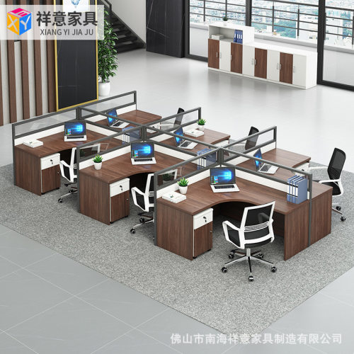 屏风隔断办公桌简约现代财务电脑桌子员工桌办公室家具桌椅组合 - 图2