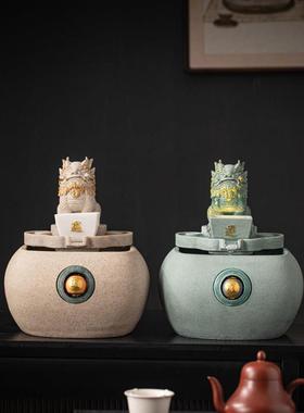 国潮瑞兽麒麟流水生财摆件循环水喷泉家居客厅礼品入户桌面装饰品