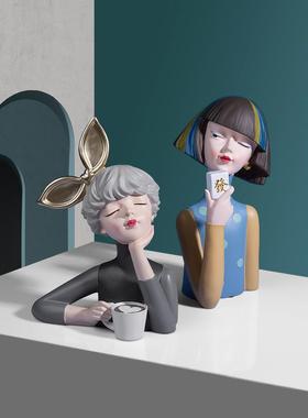 创意玄关收纳托盘桌面摆件家居饰品北欧轻奢风客厅床柜装饰工艺品