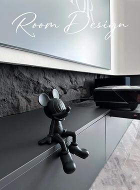 【高级黑】ins家居轻奢装饰品米奇摆件米老鼠玄关酒柜公仔卡通