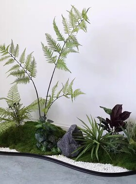仿真植物造景硅胶围栏围条挡水条室内绿植围边围挡阳台遮挡线底座