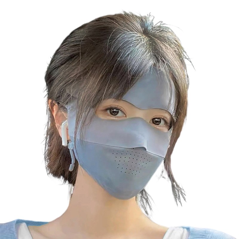 2023新款冰丝防晒面罩夏季遮全脸户外开车防紫外线脸基尼口罩女式 - 图2