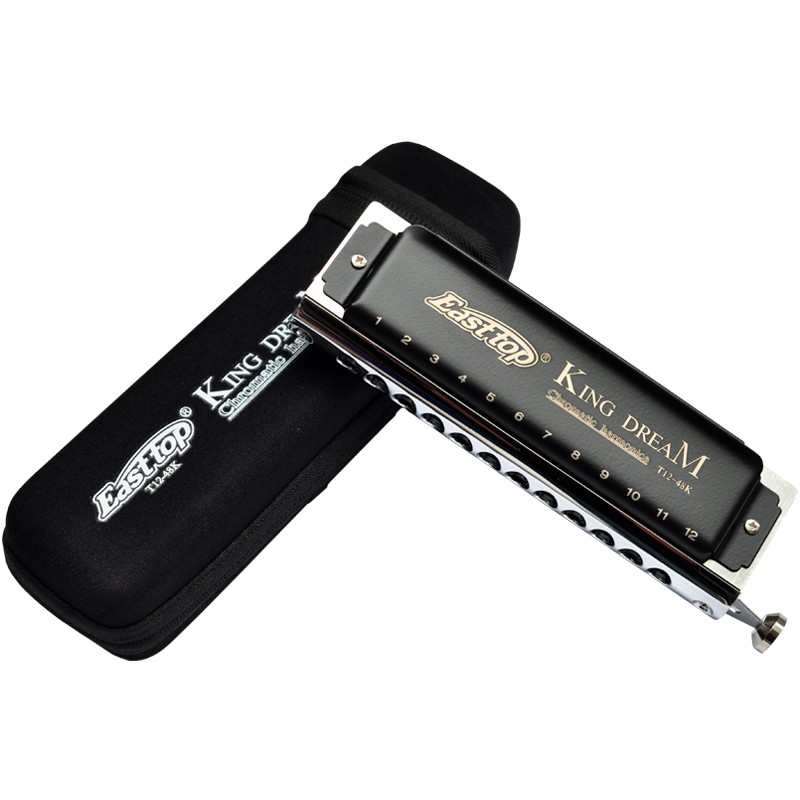 东方鼎12孔/16孔T1248K金色梦想者半音阶口琴初学新手clock教学 - 图3