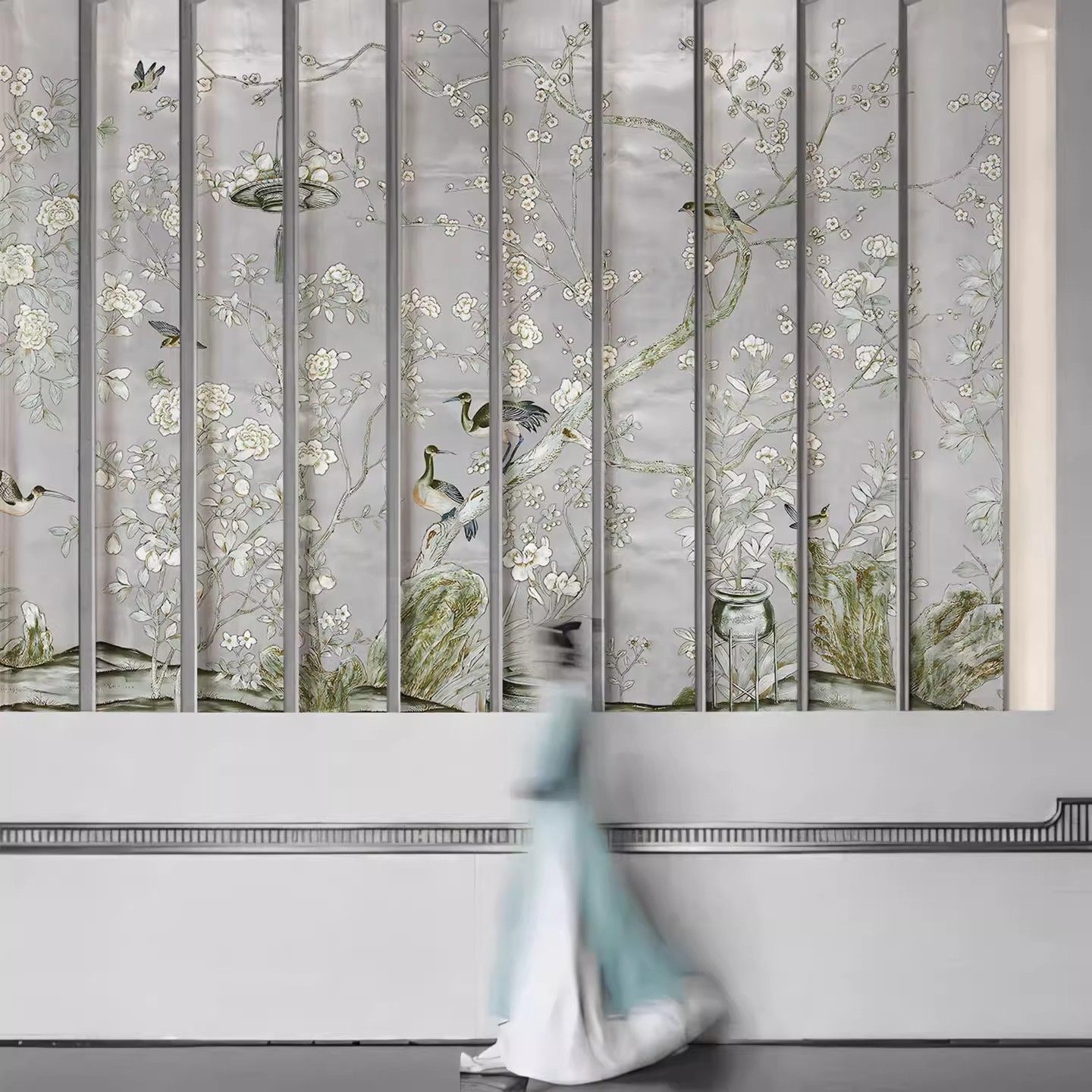 东方美学新中式壁布花鸟古代壁纸餐厅酒店前台硬包背景墙宋氏墙布,淘宝优惠券,粉丝福利购,淘宝优惠卷