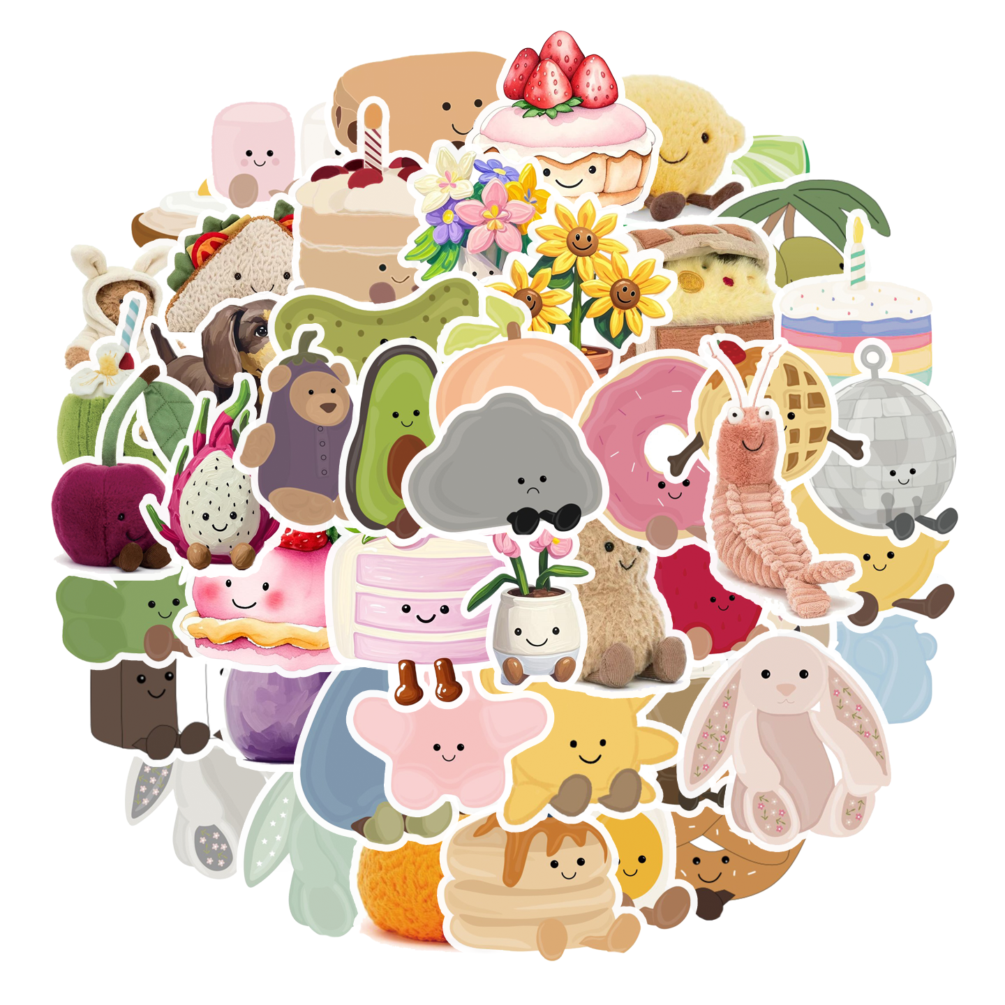 50张可爱卡通热销吉利猫贴纸diy手机电脑笔记本ipad手账本水杯充电宝行李箱冰箱桌面防水文具装饰贴画,淘宝优惠券,粉丝福利购,淘宝优惠卷