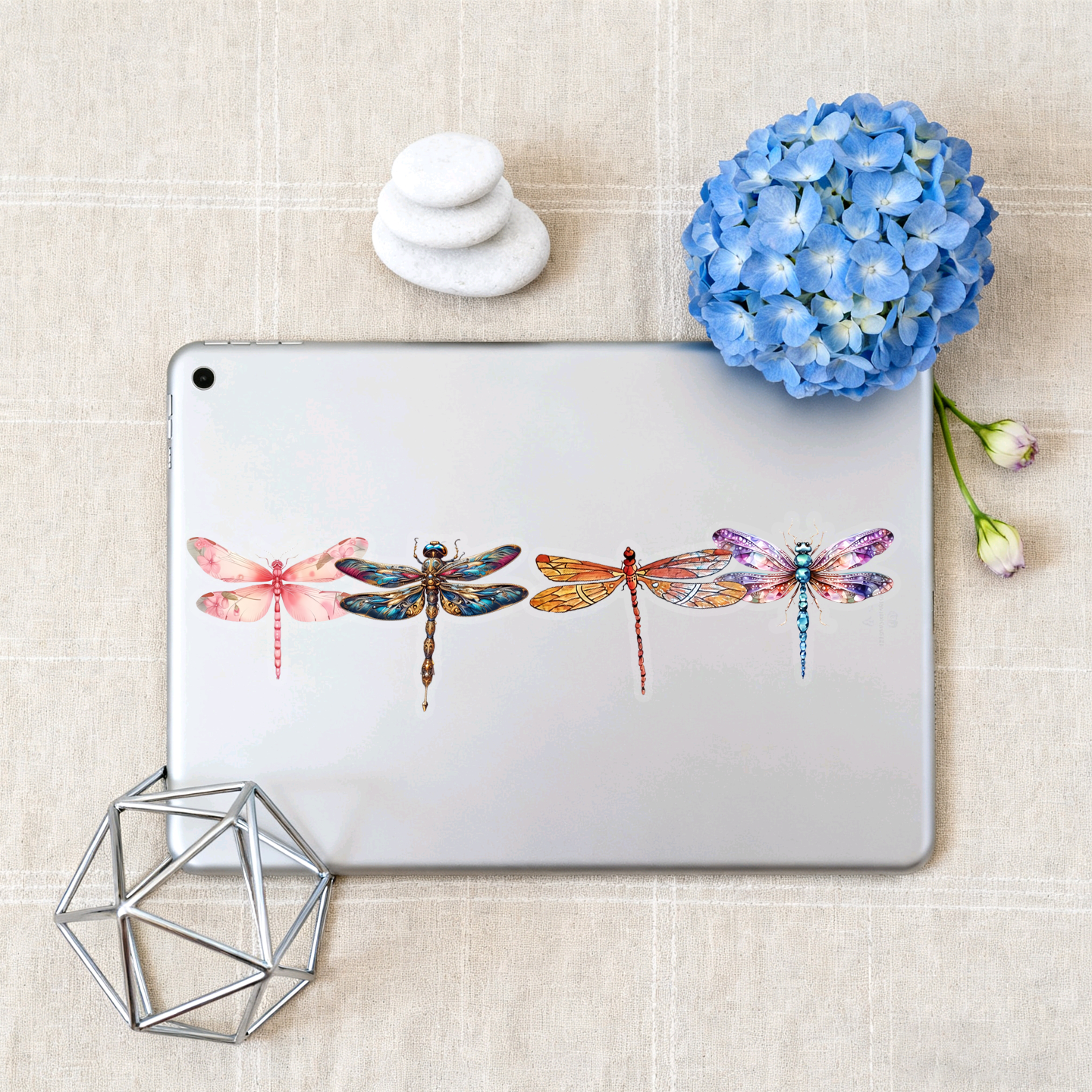 50张创意简约多彩渐变色蜻蜓小清新贴纸diy手机笔记本电脑手账本水杯充电宝ipad行李箱桌面墙面防水装饰贴画,淘宝优惠券,粉丝福利购,淘宝优惠卷