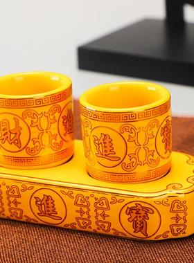 佛具招财瓷描金浮雕莲花