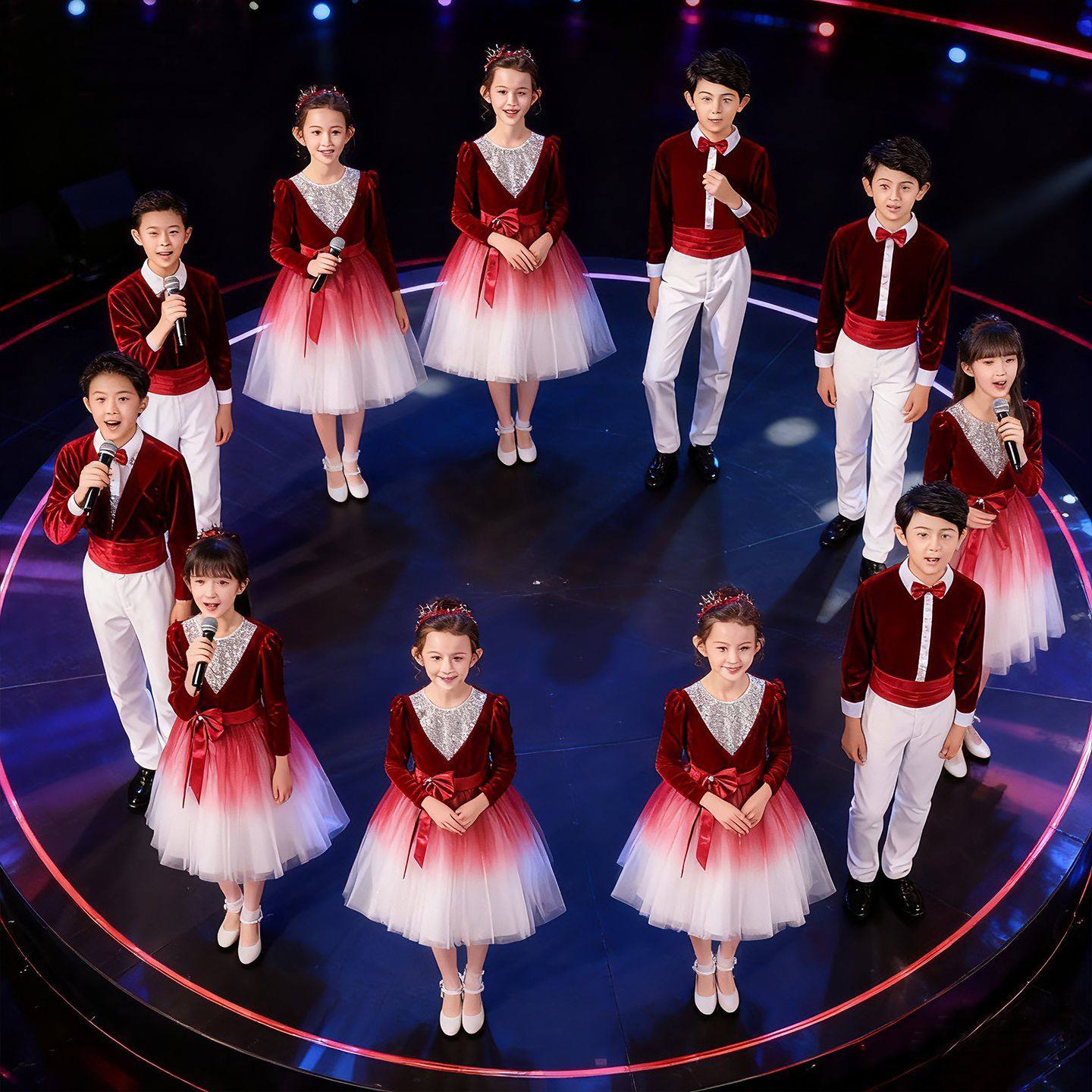 元旦儿童演出服合唱小学生表演服男女童舞蹈诗歌朗诵亮片新款长袖,淘宝优惠券,粉丝福利购,淘宝优惠卷