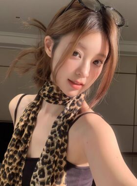 复古千禧辣妹豹纹春夏薄款丝巾